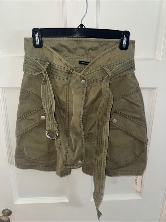 Marissa Webb Pants - Marissa Webb Olive High-Waist Belted Utility Skirt